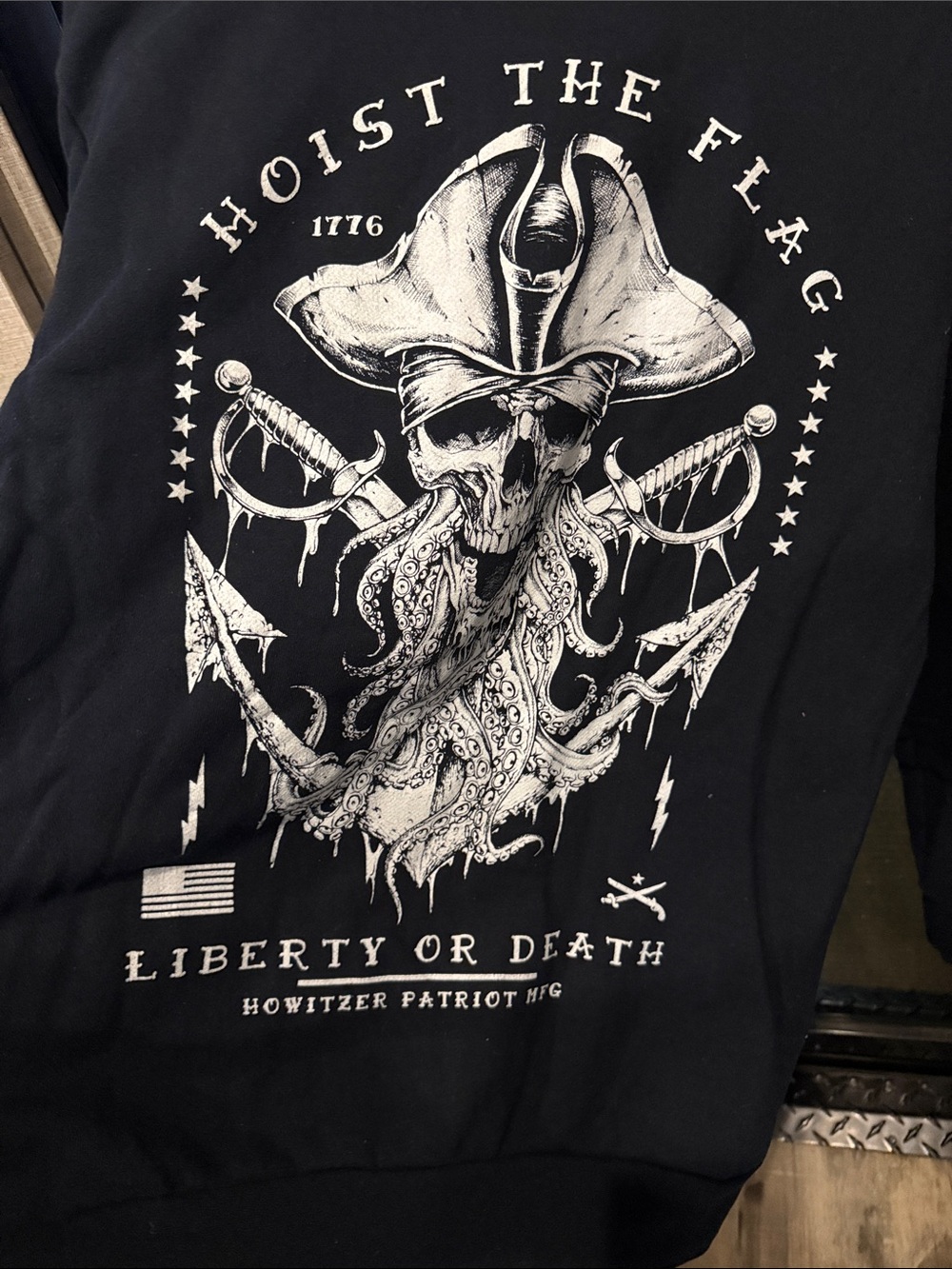 Howitzer Hoist The Flag black Graphic Pullover Hoodie
